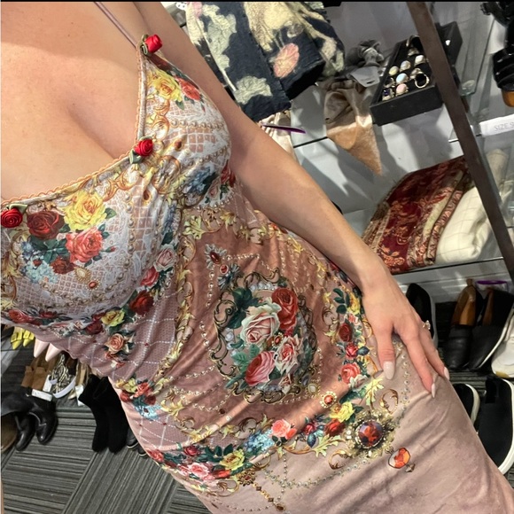 Floral Pink Gothic Camisole Top - Picture 7 of 7